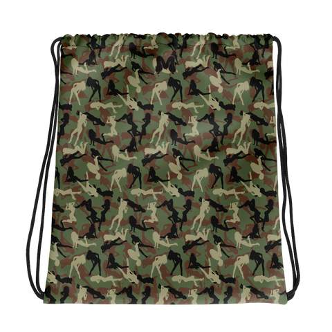 Double Take Camo Drawstring Bag (Green)