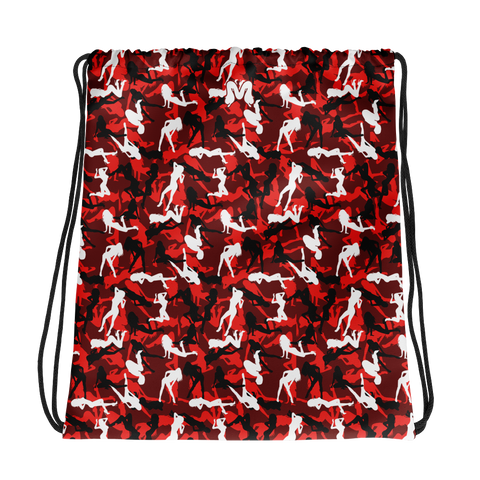 Double Take Camo Drawstring Bag (Red)